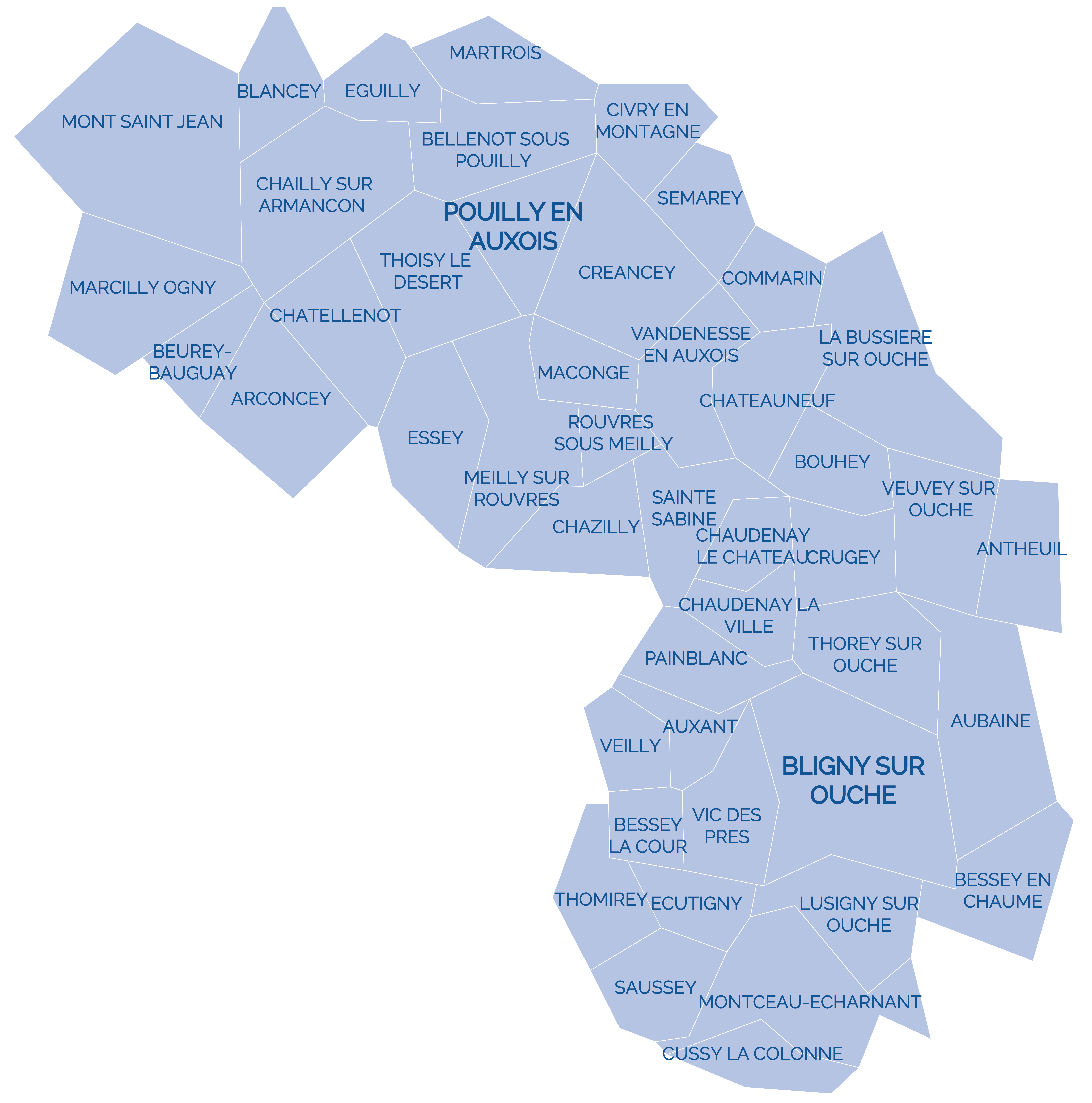 Carte du territoire Pouilly-Bligny