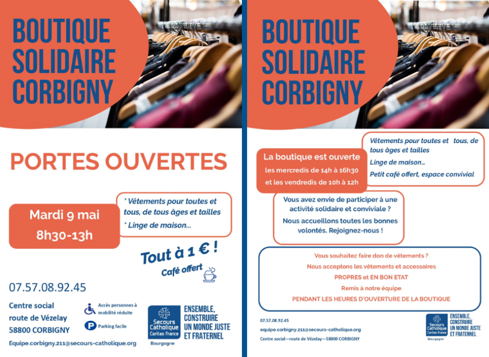 Portes ouvertes à la boutique solidaire du Secours Catholique de Corbigny