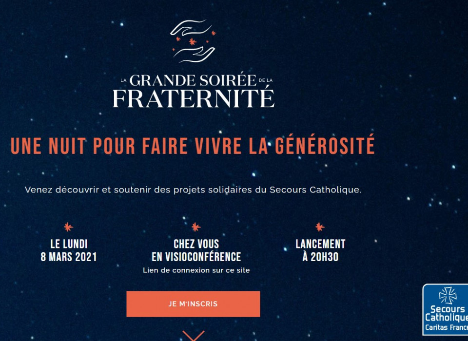 La grande soirée de la fraternité, lundi 8 mars 2021