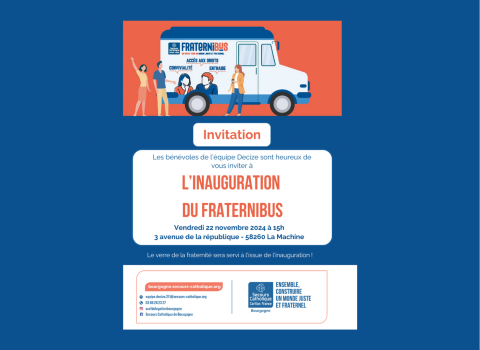 Invitation à l'inauguration du fraternibus à La Machine (58) 