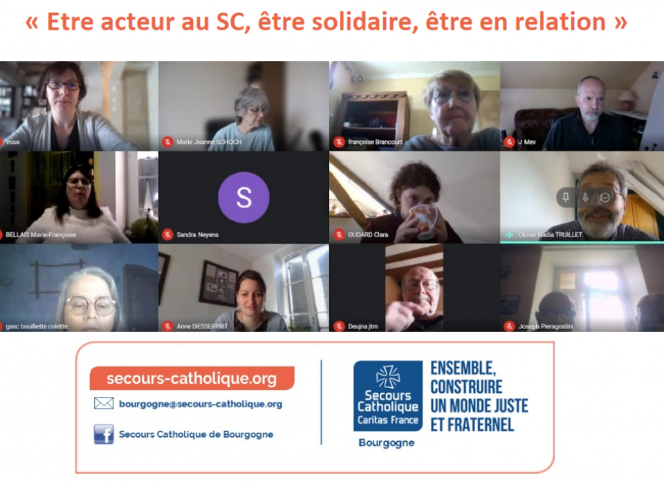 formation accueil des nouveaux bénévoles au Secours Catholique dans l'Yonne en visioconférence