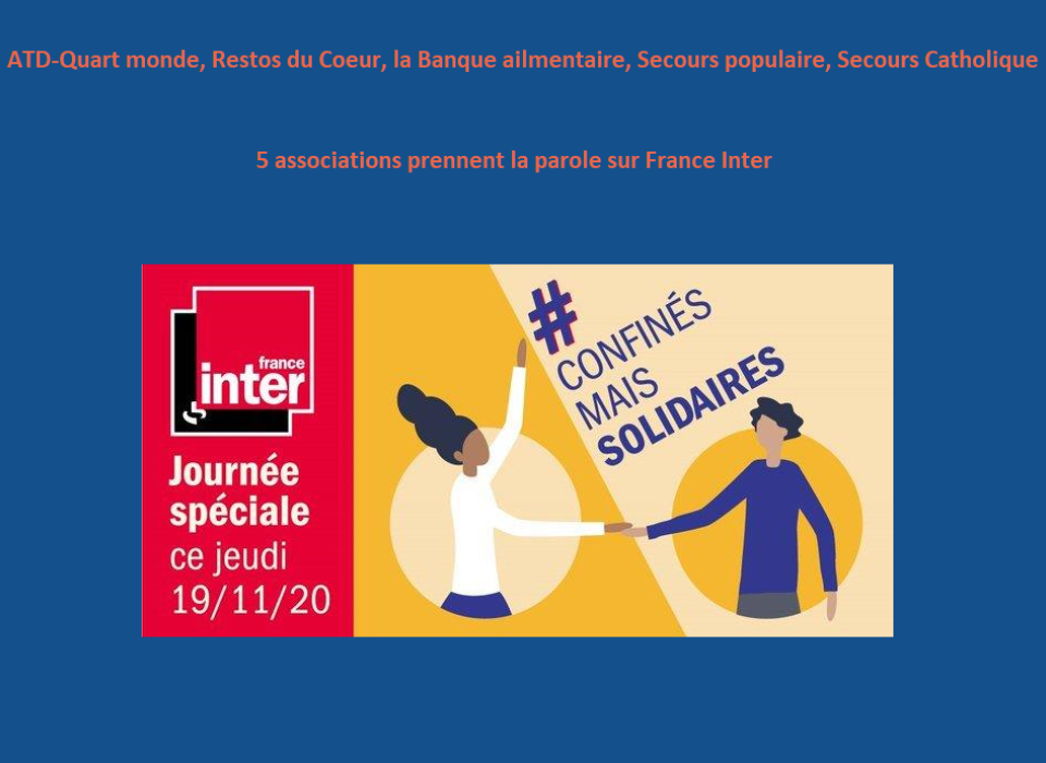 Journée spéciale solidarité sur France Inter le 19 novembre 2020 19 novembre: journée spéciale solidarité sur France Inter