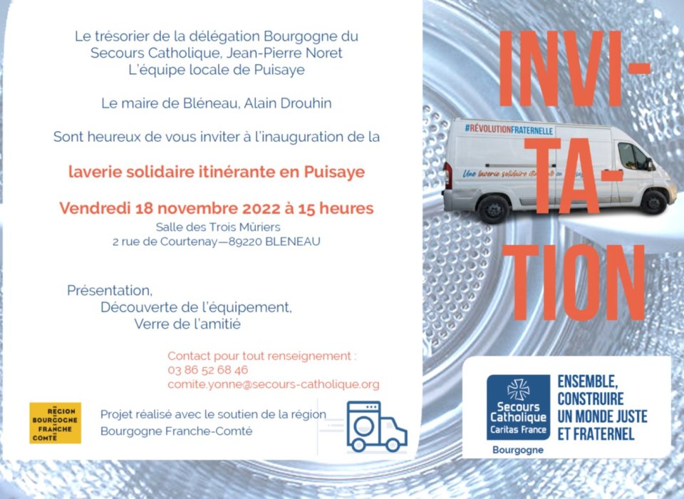 Inauguration de la laverie solidaire itinérante de Puisaye Inauguration de la laverie solidaire itinérante de Puisaye