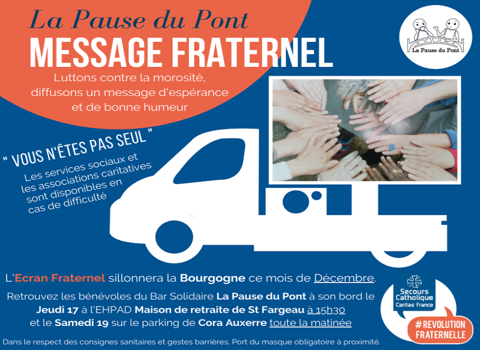 L'Écran fraternel sur les routes de l'Yonne l'écran fraternel dans l'Yonne du 17 décembre au 19 décembre 2020