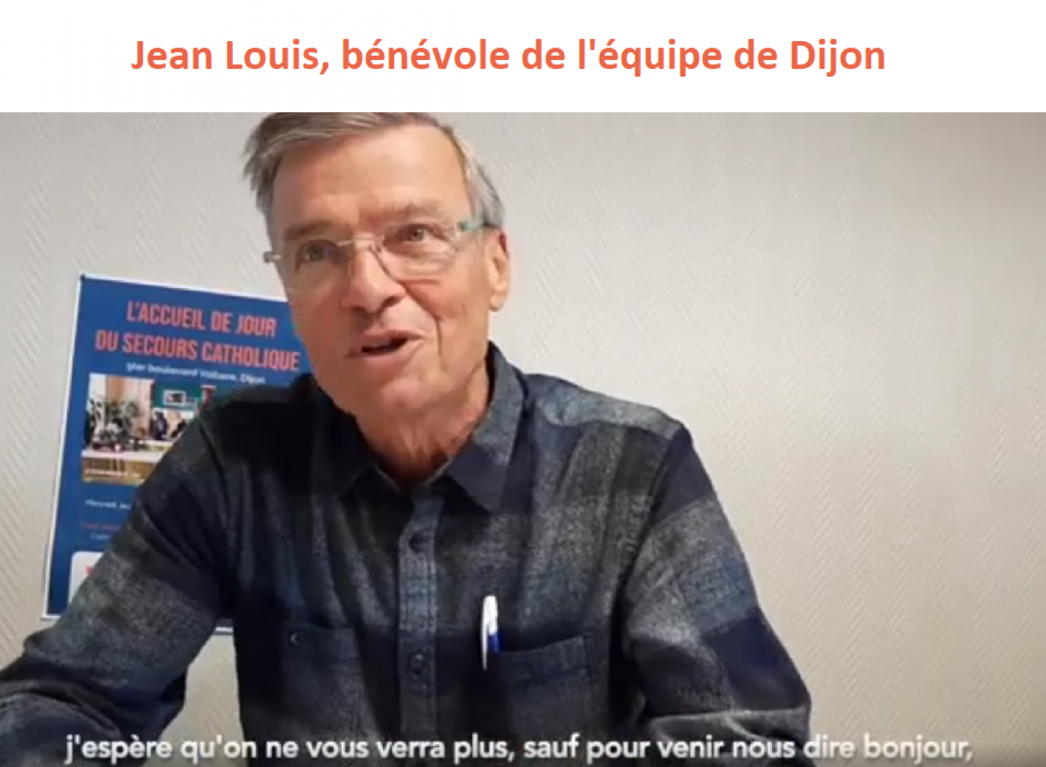 Jean-Louis, bénévole à l'accueil à Dijon