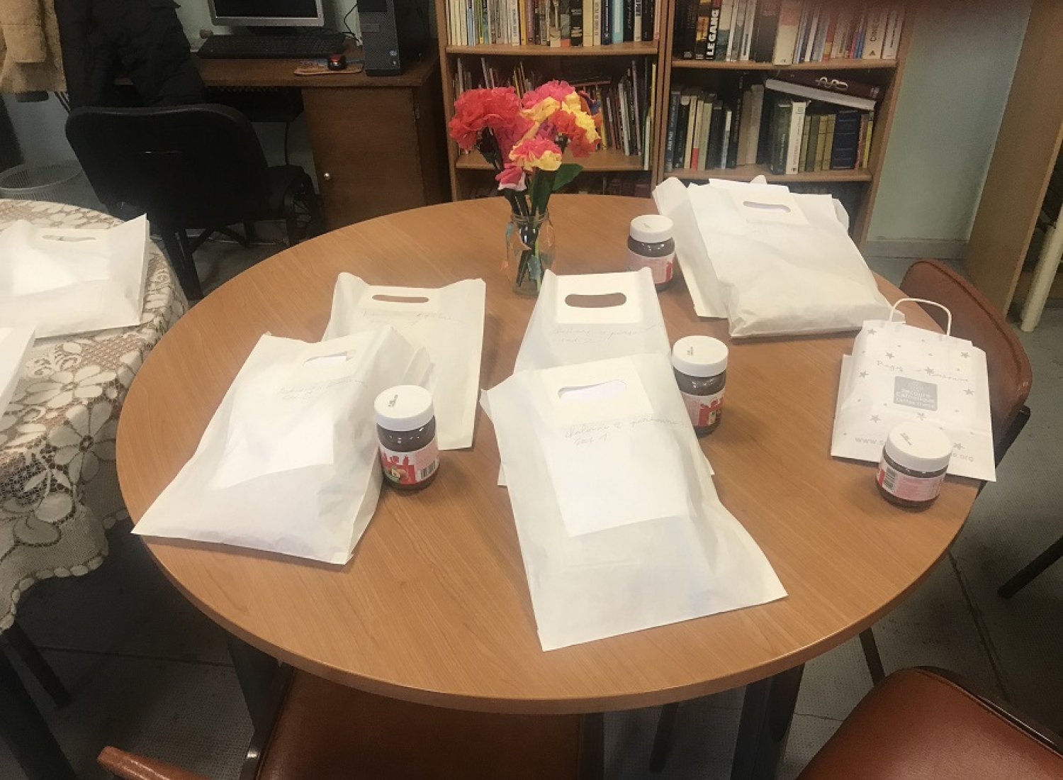 Les sacs emplis de crêpes